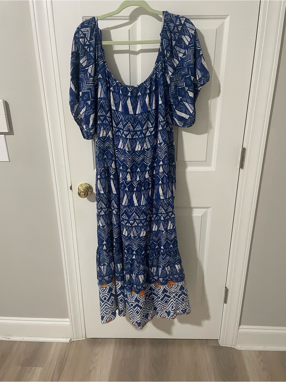 Blue Printed Women’s Boho Maxi Dress Knox rose xxl